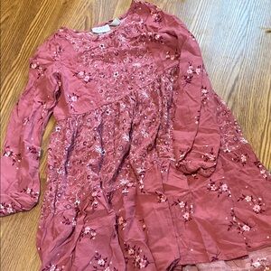 Floral Pink Long Sleeve Dress